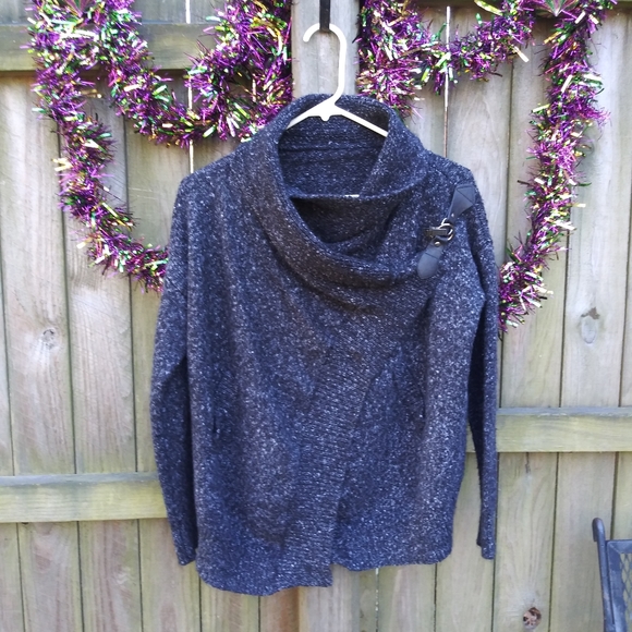 None Sweaters - Sweater Cardigan with Metal Clasp